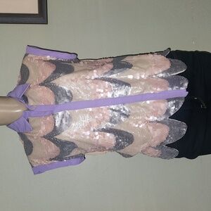 CHAMPAGNE AND STRAWBERRY SEQUIN TOP